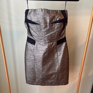 See By Chloe Silver Strapless Sheath Dress